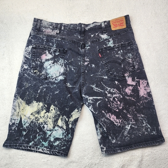 Levis 569 Black Multicolor Loose Straight Men's Shorts 40W - Picture 2 of 9
